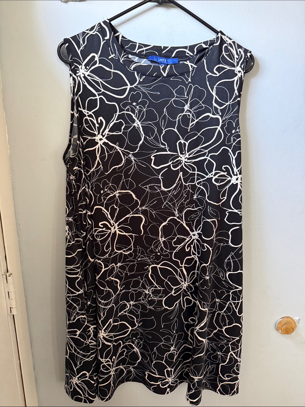 Apt. 9 Black Dress with White Floral Outline